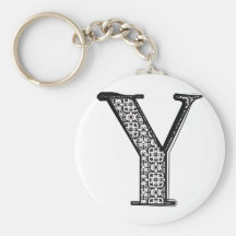Fashion font, Letter Y Key Chain