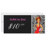 FASHION Gift Certificate Jewellery Zebra Pink Red rack cards