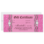 Fashion Gift Certificate Leopard Lace Pink Brown rack cards