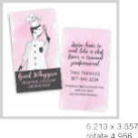 fashion girl chic chef business card business cards