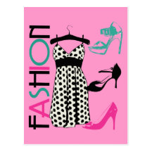 Fashion in Black and White Dots Postcards