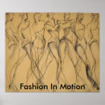 Fashion In Motion Drawing & Sketches Posters
