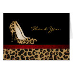 Fashion Jaguar Pattern Stiletto Thank You Card