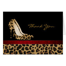 Fashion Jaguar Pattern Stiletto Thank You Card