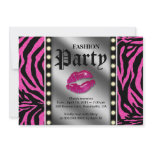 Fashion Party Invitation Advertisement Zebra Metal
