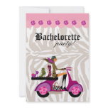 Fashion Party Invite Scooter Woman Zebra Shoes 2