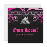 Fashion Party Purse Invitation Lace Pink Diamond