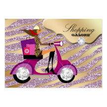 Fashion Personal Shopper Jewellery Gold Pink Glitt Business Card Template