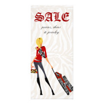 Fashion Rack Card handbag suitcase zebra red tan