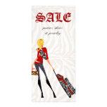 Fashion Rack Card handbag suitcase zebra red tan rack cards