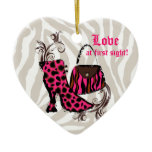 Fashion shoe purse lover ornament gift zebra pink