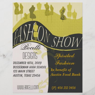 History Fashion Design on Fashion Show   Designer Invitation Full Colour Flyer   Zazzle Co Uk