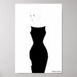 Fashion Sketch - Little Black Dress posters