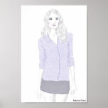 Fashion Sketch - Polka Dot Cardigan posters