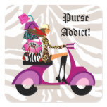 Fashion Stickers Scooter Woman Purses Zebra