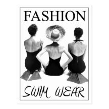 Fashion Swimwear 1950 Postcard