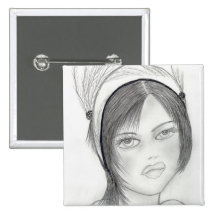 Fashionable Flapper Pinback Button