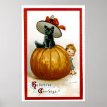 Fashionable Halloween Kitty Print