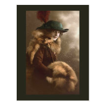 Fashionable in Fur Post Card