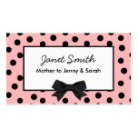 Fashionable Pink and Black Polka Dot Mummy Card Business Card