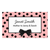 Fashionable Pink and Black Polka Dot Mummy Card Business Card