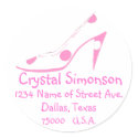 Fashionable Pink Shoe address label stickers