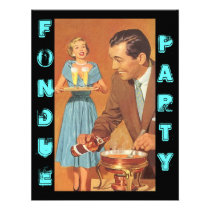 Fashionable Retro Fondue Party Theme Invitations invitations