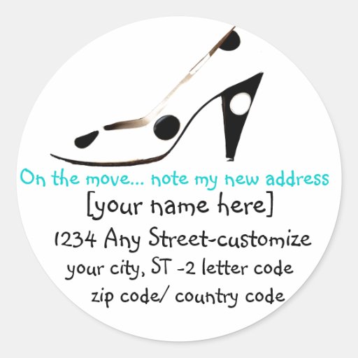 Fashionable Shoes address labels Sticker