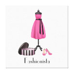 Fashionista - Pink Dress and Shoes on Canvas canvas prints