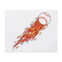 fast baseball on fire flames full color flyer
