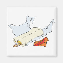 fast food burrito with hot sauce refrigerator magnets