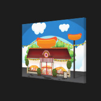Fast Food Restaurant Cartoon canvas prints