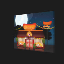 Fast Food Restaurant Cartoon canvas prints