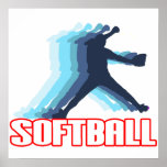 Fast Pitch Softball Silhouette Print
