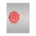 Fast. Rush. Symbol in Red on Grey. Custom postcards