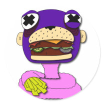 FASTFOOD MONKEY ROUND STICKER