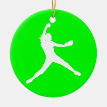 Fastpitch Ornament w/Name Green
