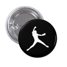Fastpitch Silhouette Button Black