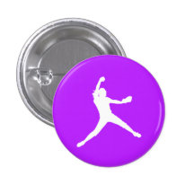 Fastpitch Silhouette Button Purple