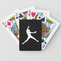 Fastpitch Silhouette Playing Cards Black