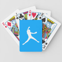 Fastpitch Silhouette Playing Cards Blue