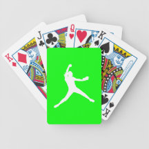 Fastpitch Silhouette Playing Cards Green