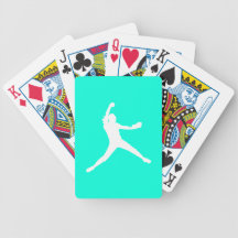 Fastpitch Silhouette Playing Cards Turquoise
