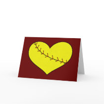 Fastpitch Softball Heart Card
