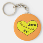 Fastpitch Softball Heart Key Chain