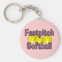 Fastpitch Softball Zebra Style Keychains