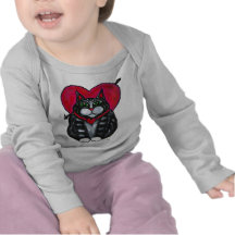 Fat Cat and Heart's long sleeve T for Baby Tees