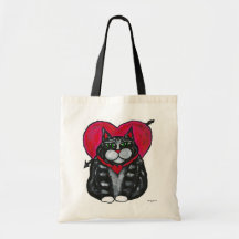 Fat Cat and Hearts Valentine's Day Custom Bag