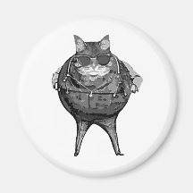 Fat Cat Banker Fridge Magnet