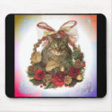 Fat Cat Christmas Basket mousepads